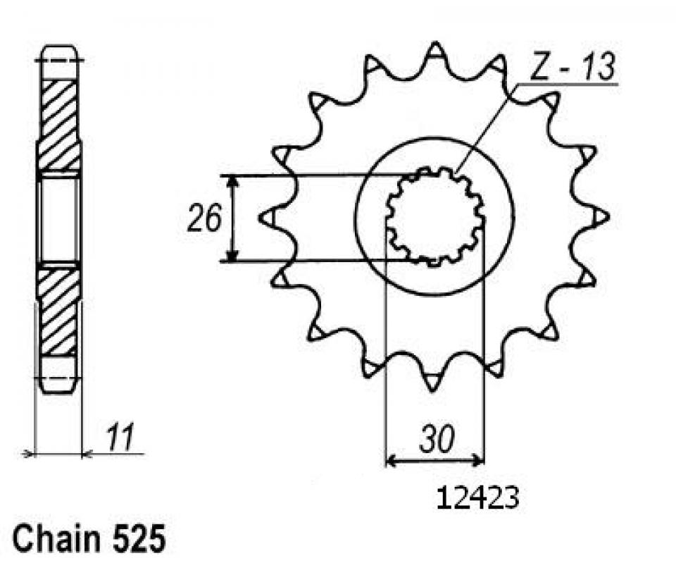 Pignon de sortie de boite Sifam pour Moto Yamaha 1000 Mt-10 Sp 2017 à 2019 16 dents pas 525 Neuf