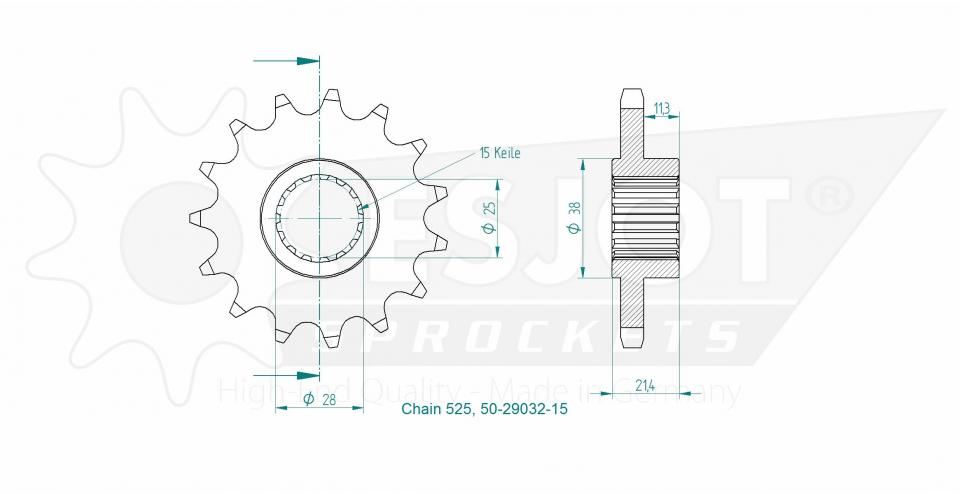 Pignon de sortie de boite Esjot pour Moto Aprilia 900 Smv Dorsoduro 2017 à 2020 Neuf