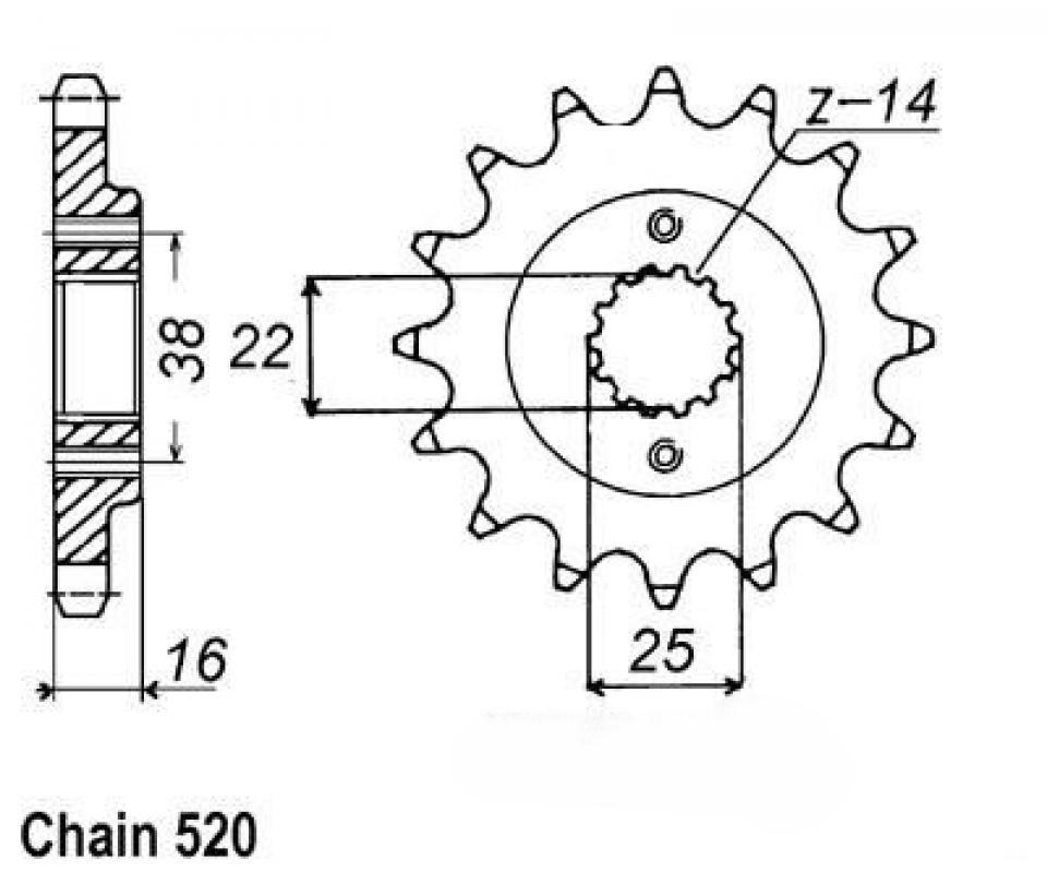 Pignon de sortie de boite Esjot pour Moto Ducati 800 Scrambler 2015 à 2023 Neuf