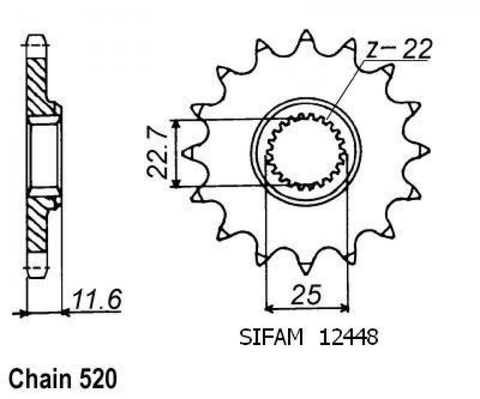 Pignon de sortie de boite pour Polaris Sportsman Big Boss 6X6
