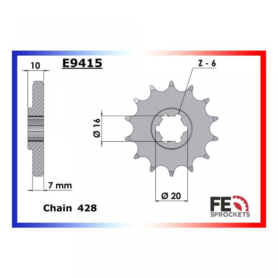 Pignon sortie boite FE pour moto Hyosung 125 Comet 2003 à 2008 16 dts P428 Neuf