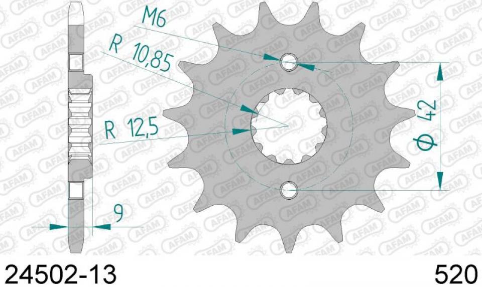 Pignon de sortie de boite Afam pour Moto Kawasaki 250 KLX 2006 à 2014 Neuf