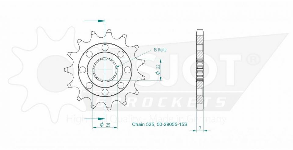 Pignon de sortie de boite pour Kawasaki Ninja H2