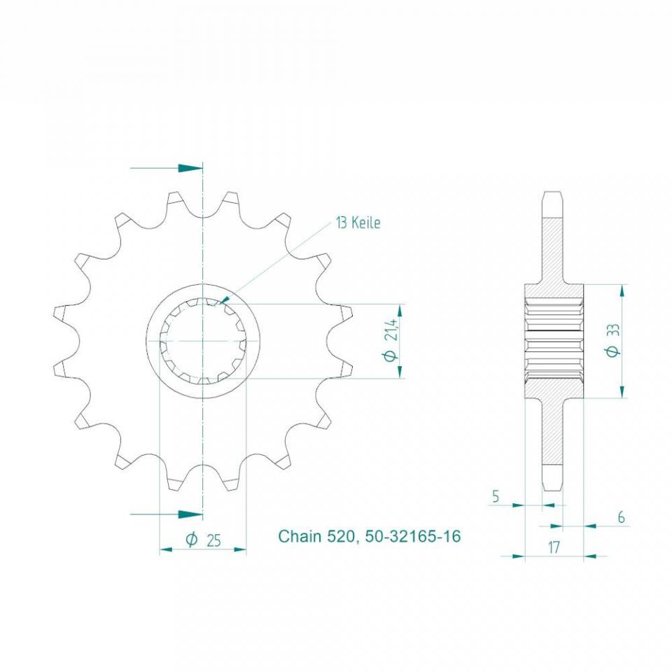 Pignon de sortie de boite pour  