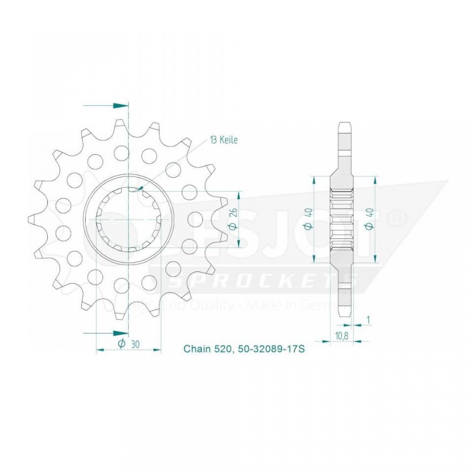 Pignon de sortie de boite pour Yamaha YZF R1