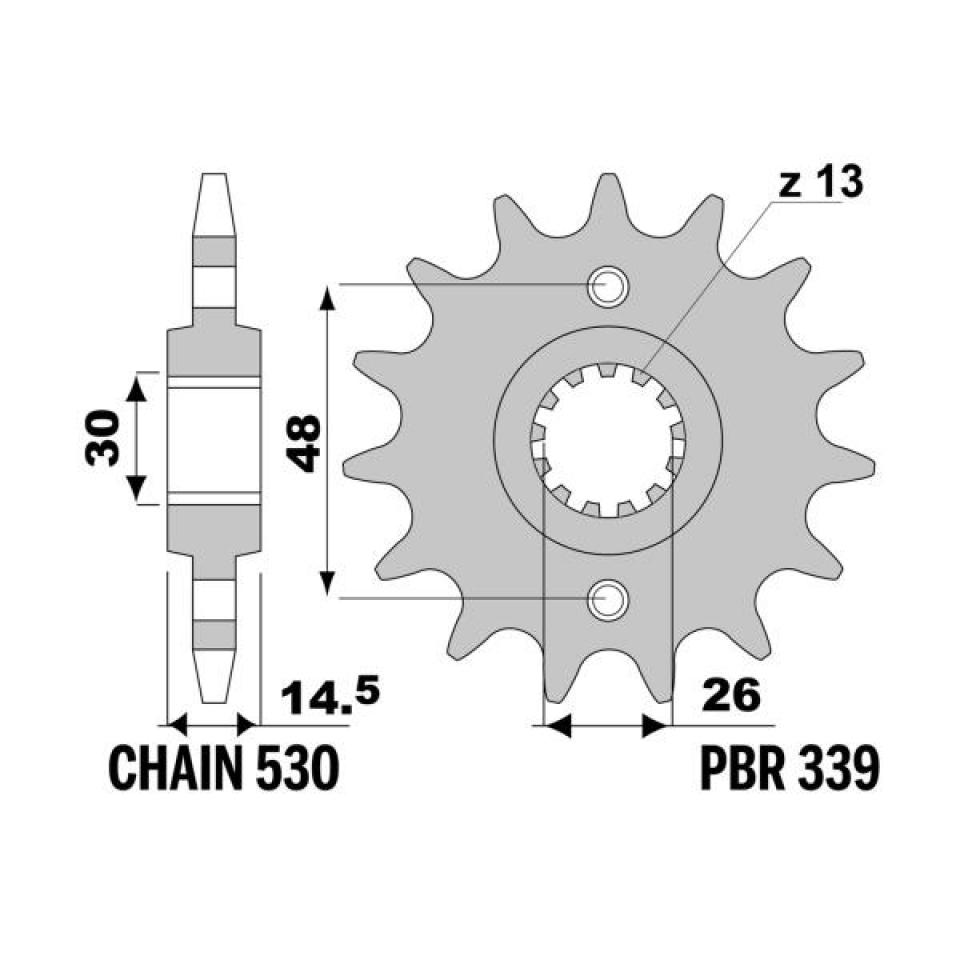 Pignon sortie de boite PBR pour moto Honda 1000 CBF Big One 339 16 18NC 16 dents
