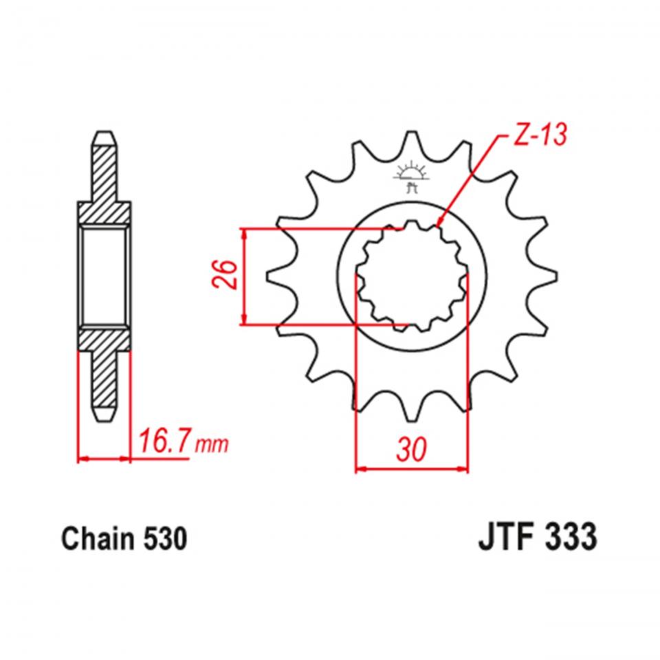 Pignon de sortie de boite JT Sprockets pour Auto Neuf