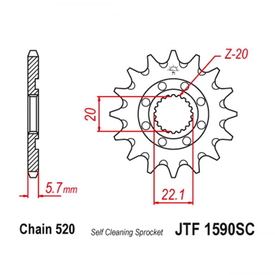 Pignon de sortie de boite JT Sprockets pour Auto Neuf