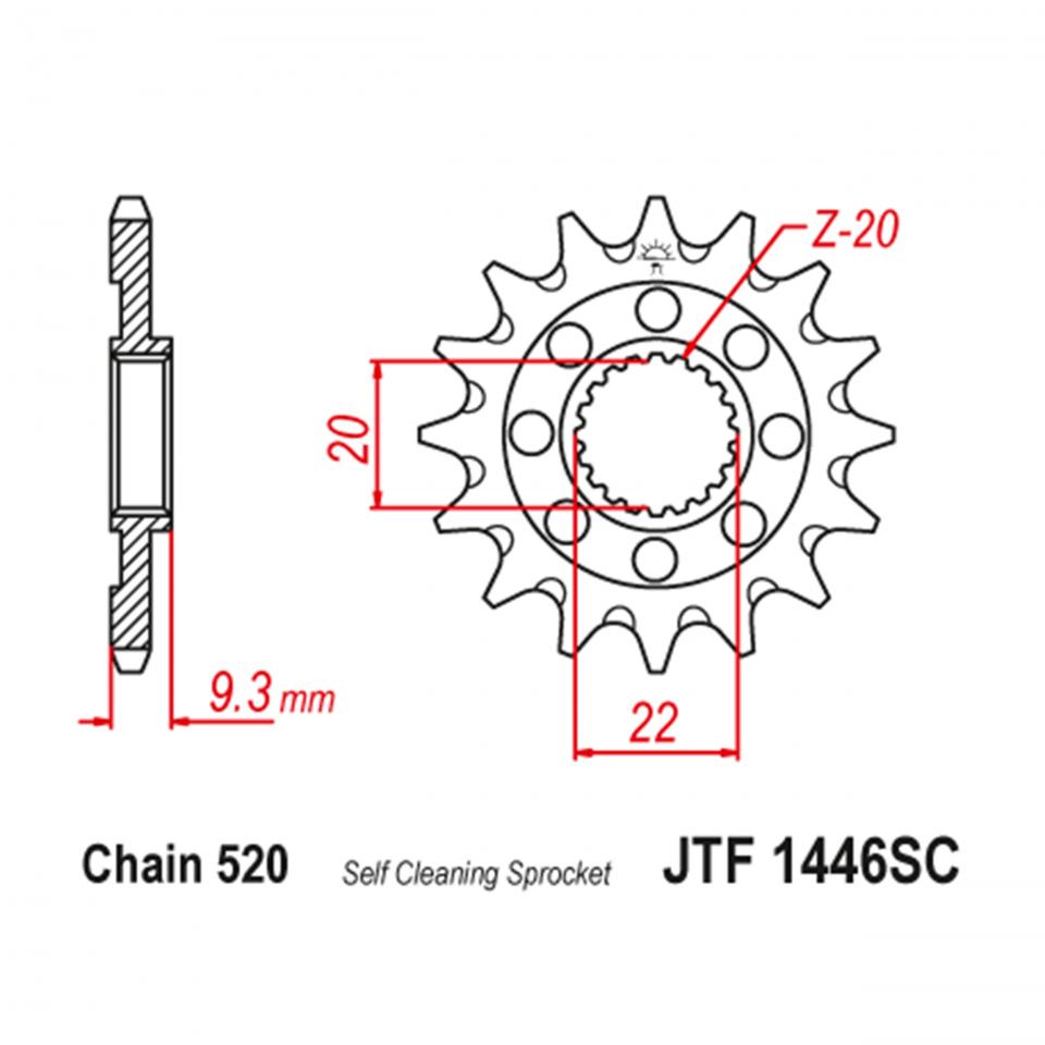 Pignon de sortie de boite JT Sprockets pour Auto Neuf