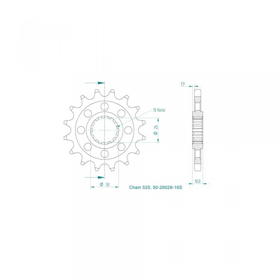 Pignon de sortie de boite pour Yamaha TDM