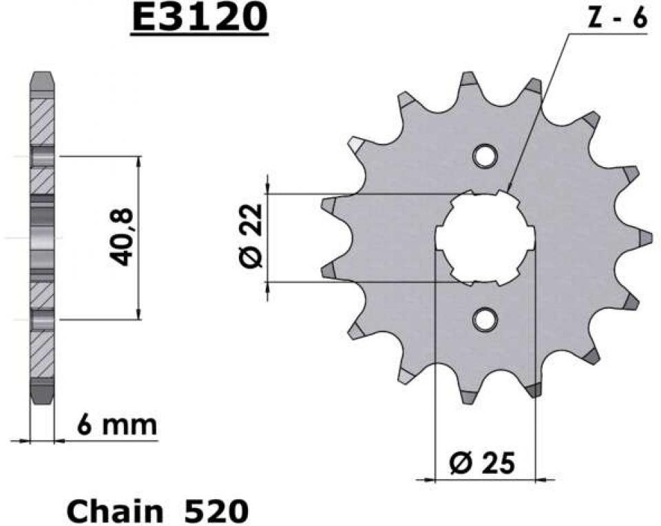 Pignon de sortie de boite pour