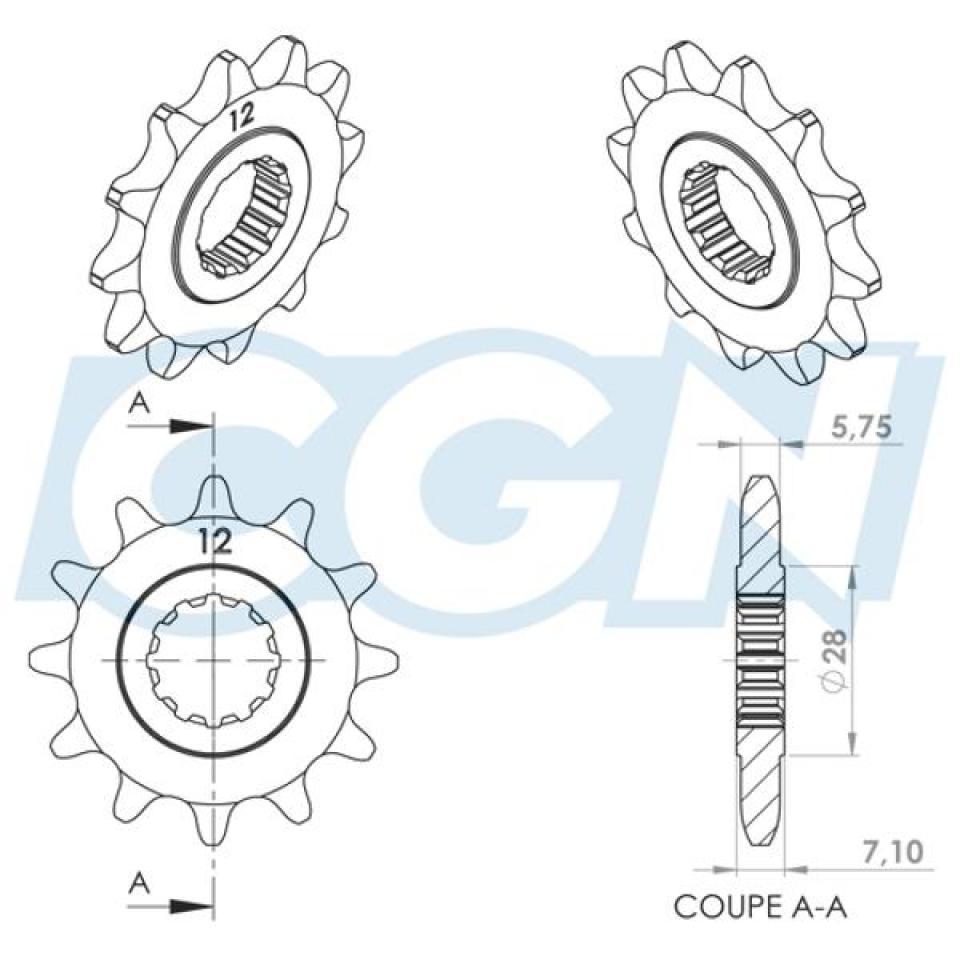 Pignon de sortie de boite Teknix pour Moto Beta 50 RR motard 2013 à 2018 15 dents pas 420 Neuf