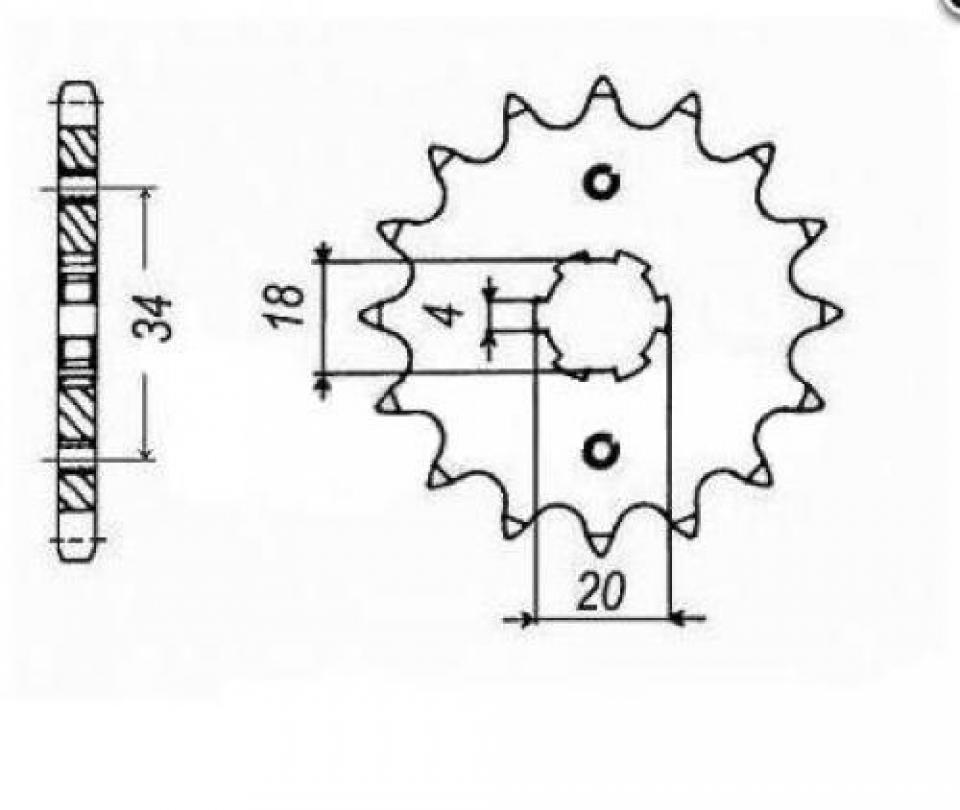 Pignon de sortie de boite Sifam pour Moto Daelim 125 VC 1996 à 1999 Neuf