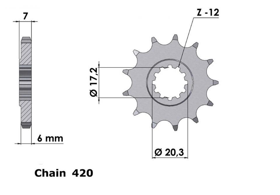 Pignon de sortie de boite Générique pour Moto Aprilia 50 Classic 1996-1999 Neuf
