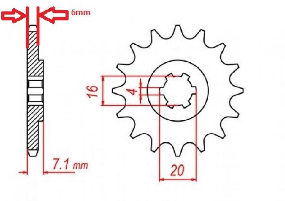 Pignon de sortie de boite pour Moto Suzuki 50 ZR 1979 à 1983 Neuf