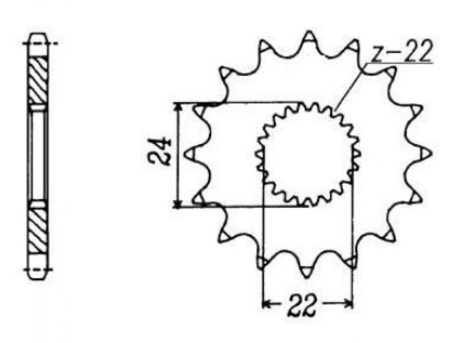 Pignon de sortie de boite Sifam pour Moto Aprilia 125 RX 1989 à 1990 14 dents Neuf