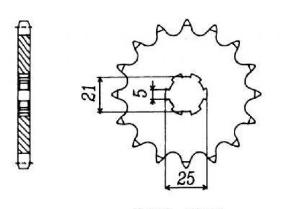 Pignon de sortie de boite pour Moto Yamaha 400 RD 1978 17 dents pas 530 Neuf