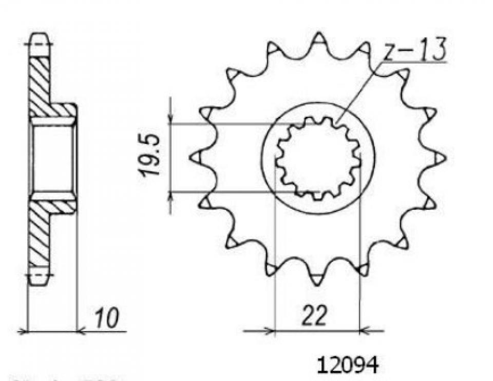 Pignon de sortie de boite Sifam pour Moto Suzuki 250 RM 1983 à 2001 15 dents pas 520 Neuf