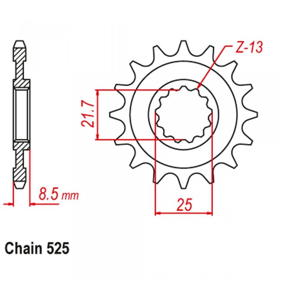 Pignon de sortie de boite JT Sprockets pour Moto Kawasaki 1000 KLV 2004 à 2006 JTF1537.16 / 16 dents pas 525 Neuf