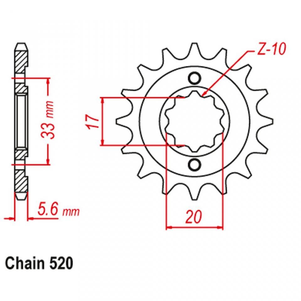 Pignon de sortie de boite JT Sprockets pour Moto Suzuki 250 RMZ 2004 à 2006 JTF430.14 / 14 dents pas 520 type 430 Neuf