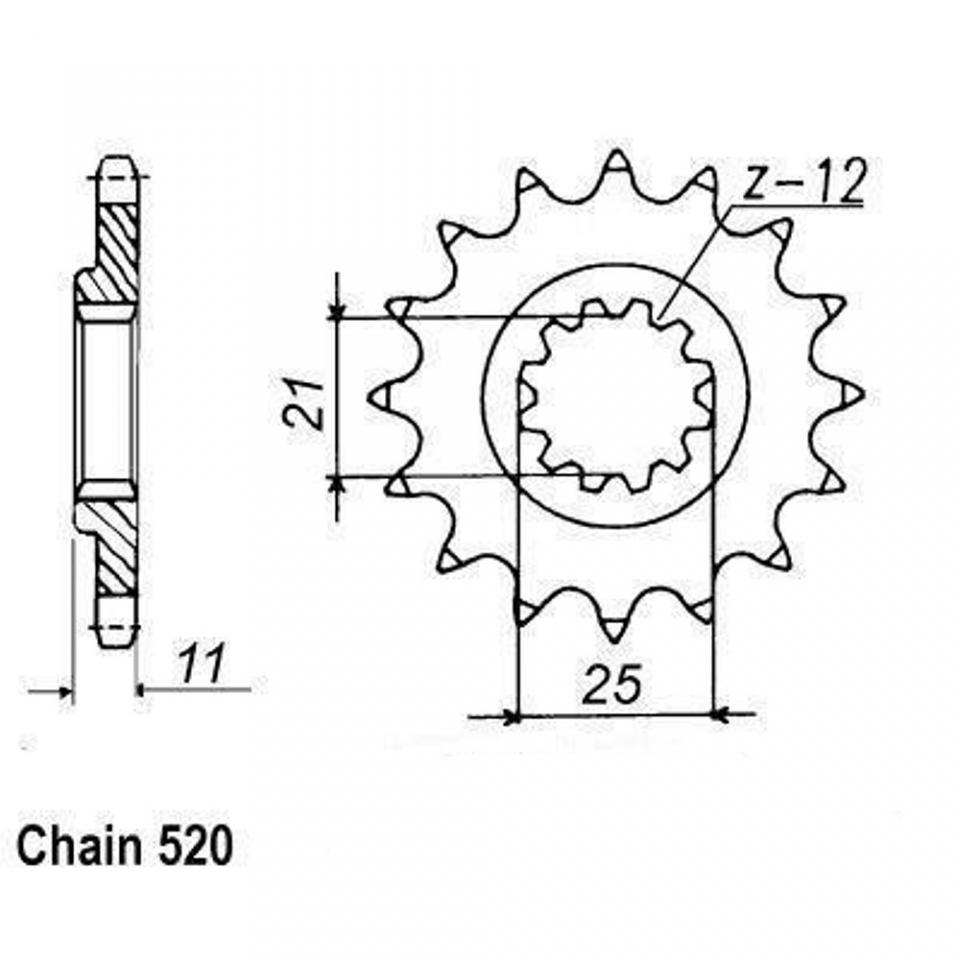 Pignon de sortie de boite Sifam pour Moto Husqvarna 250 CR 2000 à 2006 13 dents pas 520 type 824 Neuf