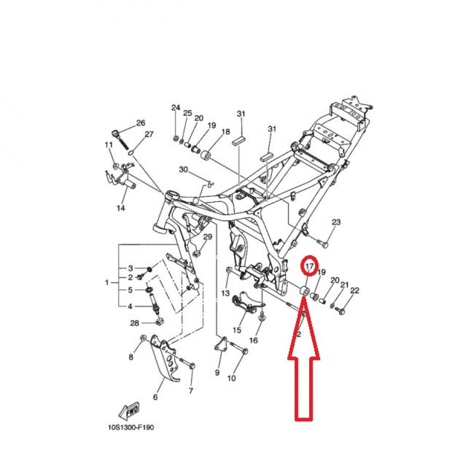 Guide chaîne de transmission origine pour Moto Yamaha 85 YZ Avant 2011 30X-22178-00 Neuf