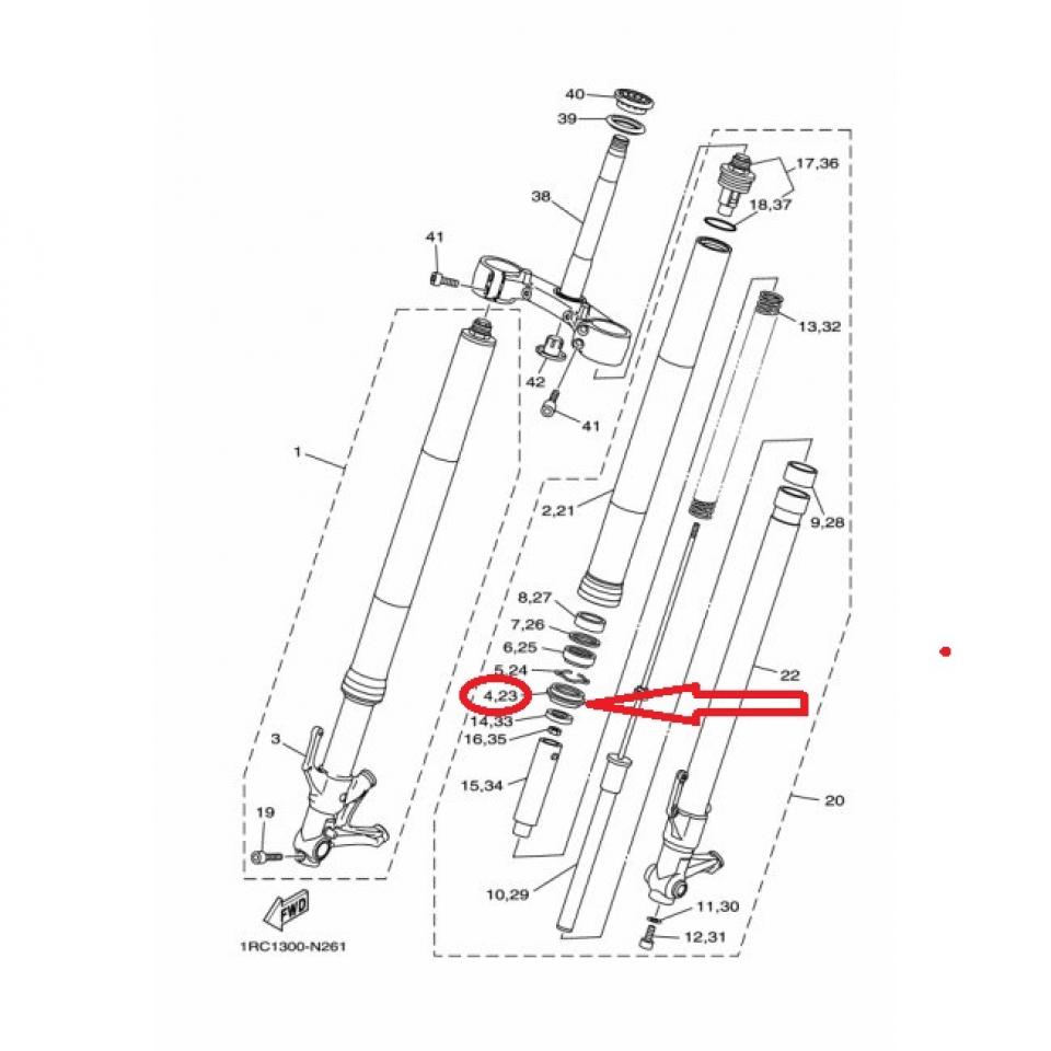 Joint spi fourche pour moto Yamaha 1100 V-star 2003 41x53x10mm 4EB-23145-01 Neuf