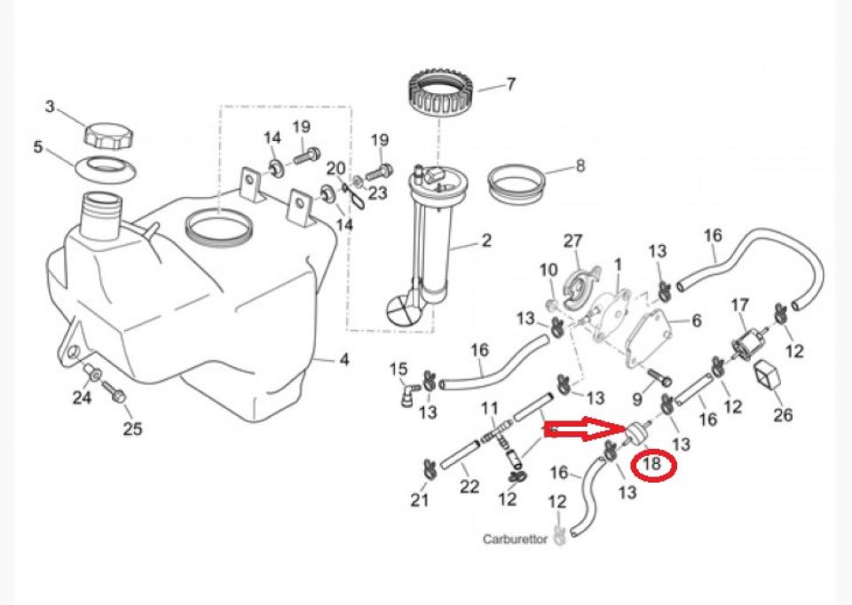 Valve clapet anti-retour carburant pour moto Aprilia 1000 RSV AP8104594