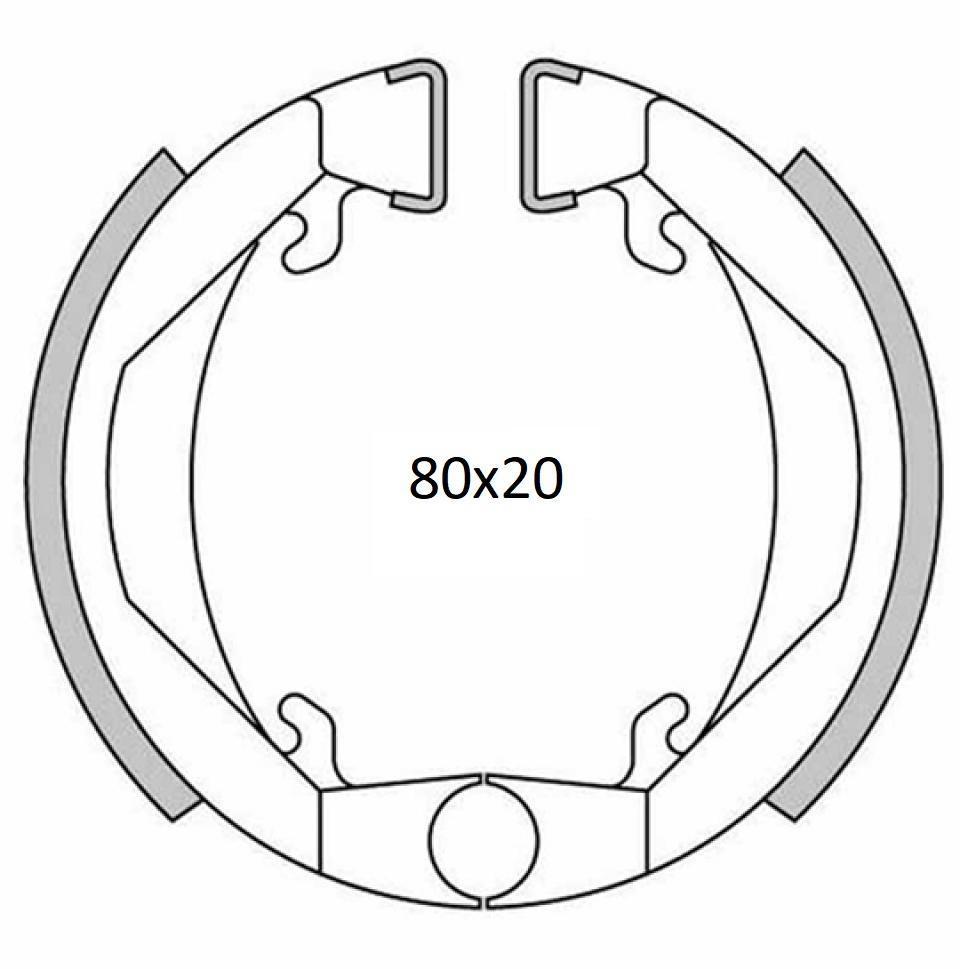Mâchoire de frein Teknix pour mobylette Peugeot 50 103 SP Ø80x20mm Neuf