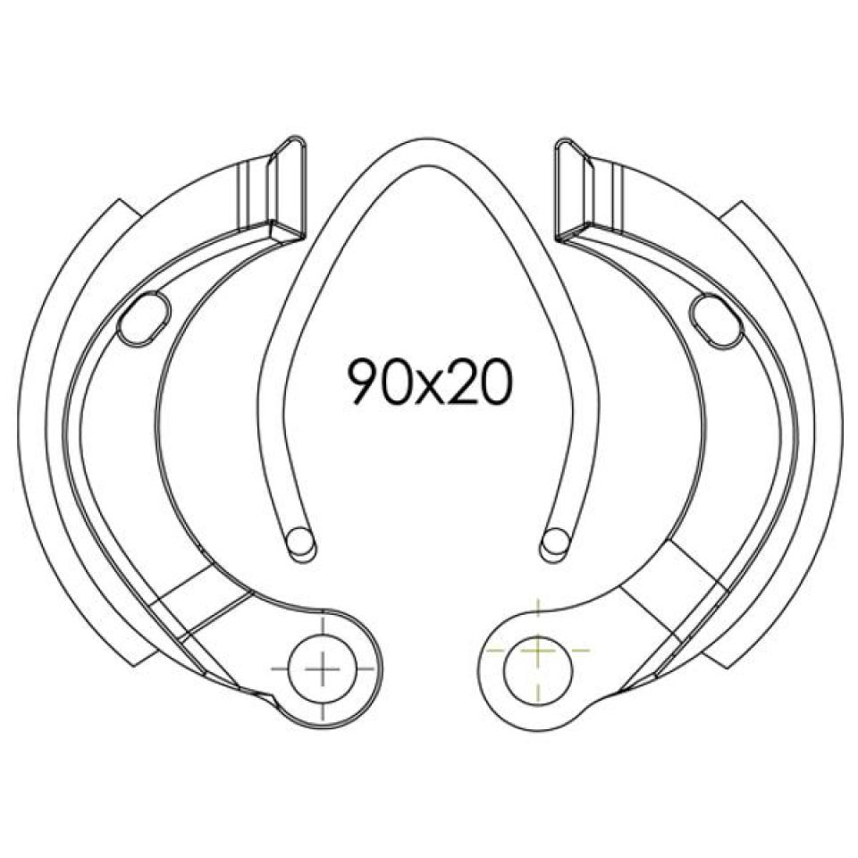 Mâchoire de frein Teknix pour mobylette MBK 50 40 Ø90x20mm / Grimeca Neuf