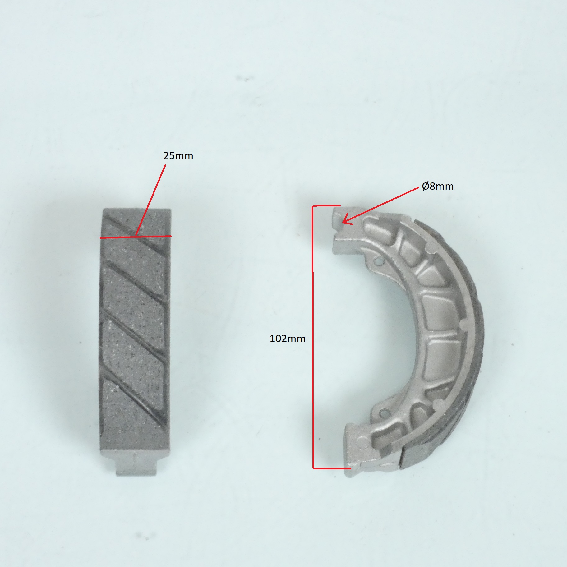 Mâchoire de frein Teknix pour Scooter Malaguti 50 F12 110mm x 25mm Neuf