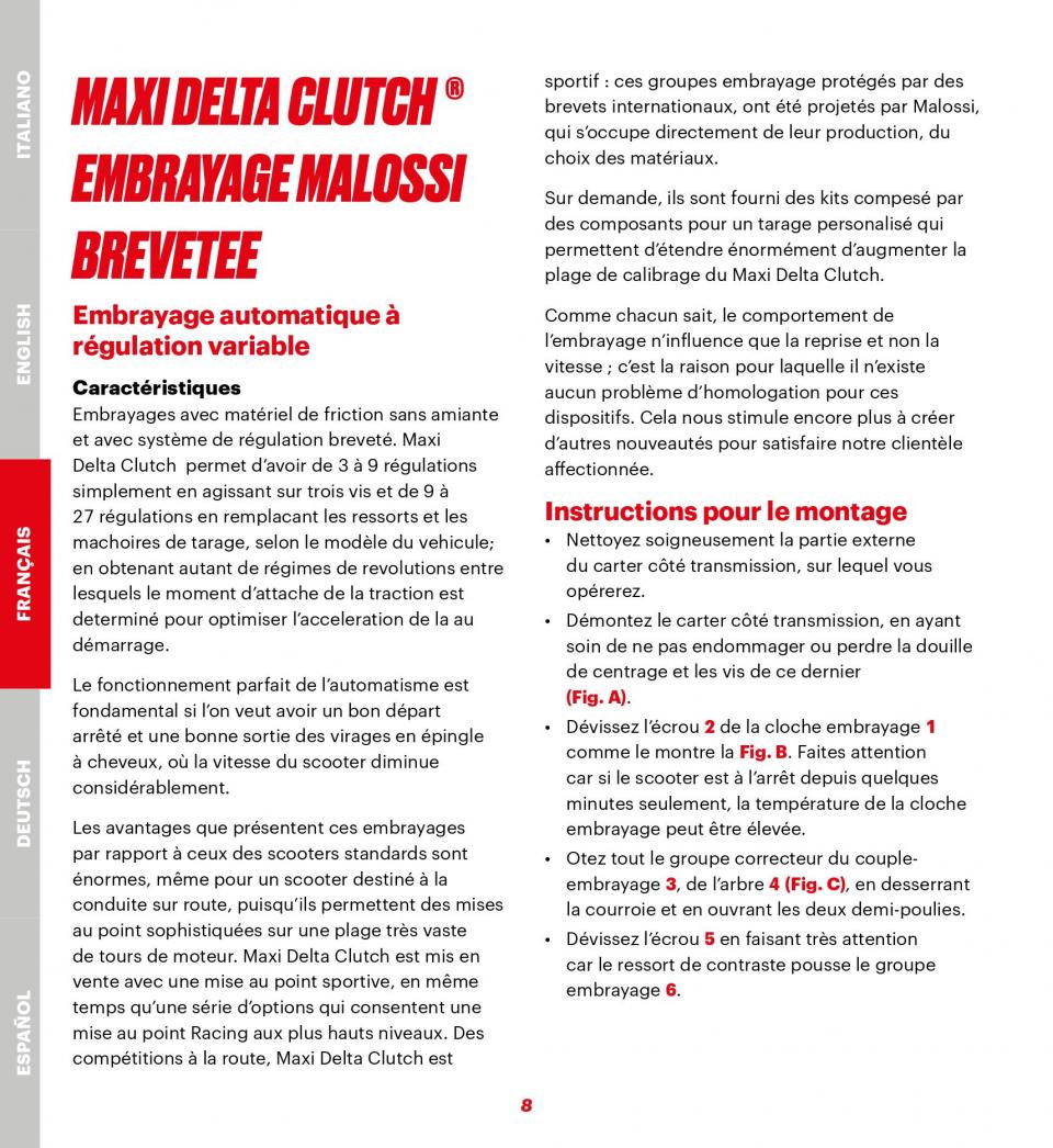 Plateau embrayage MAXI DELTA CLUCTH Ø135mm Malossi pour scooter Honda FORZA 125