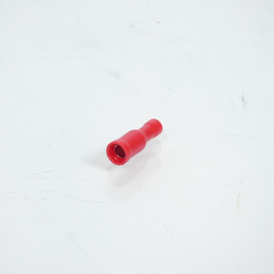 100 cosse fiche électrique ronde femelle Ø4mm isolant rouge 0.25-1.5mm² pour moto