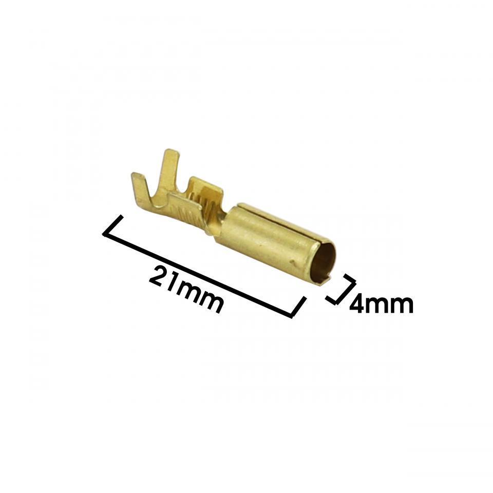 100 cosse ronde fiche électrique cylindrique femelle NON isolée laiton 4mm pour moto