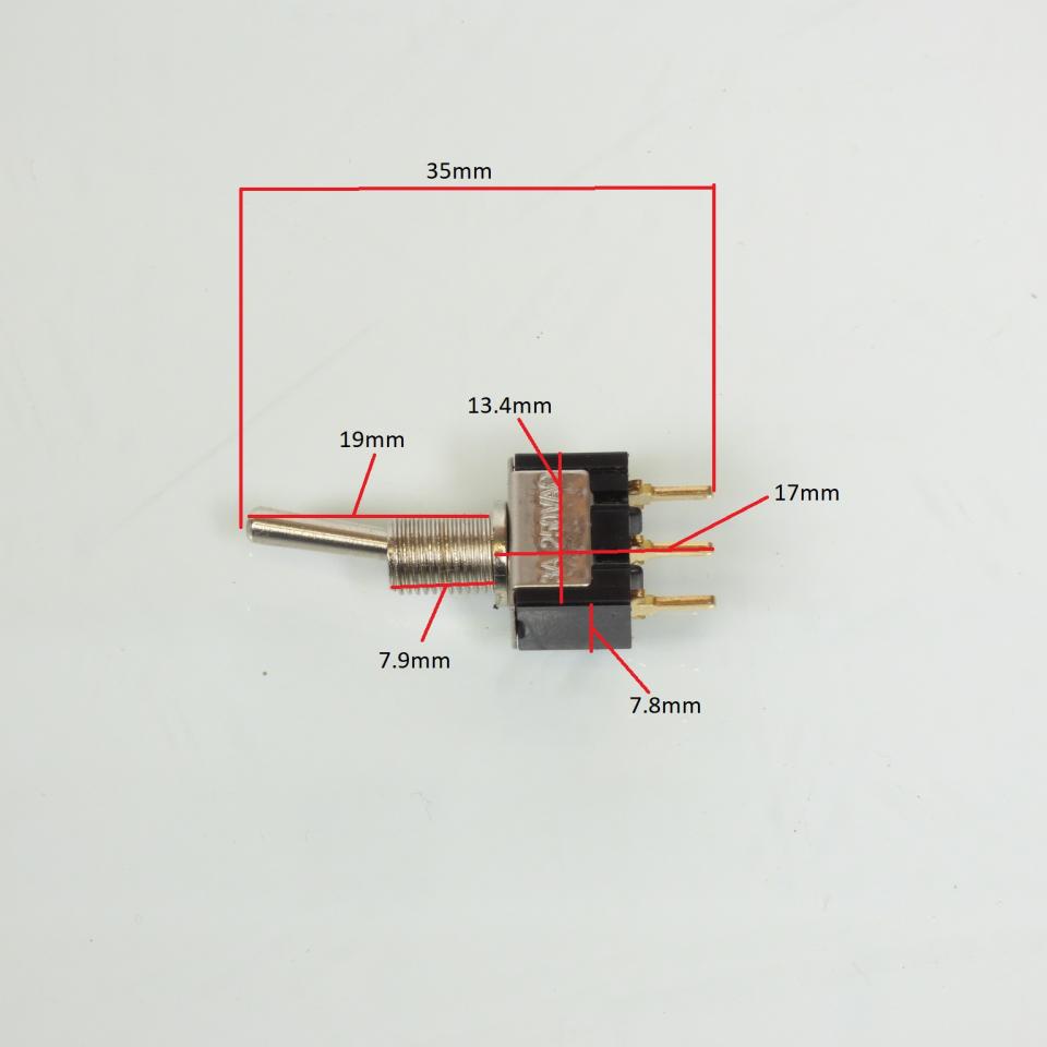 Interrupteur type aviation 2 positions 3 broches 250V 3A 125V 6A Neuf pour moto