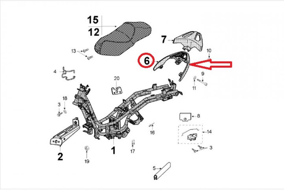 Poignée passager pour scooter Peugeot 300 Geopolis 1176962300 769623N1 Noir Neuf