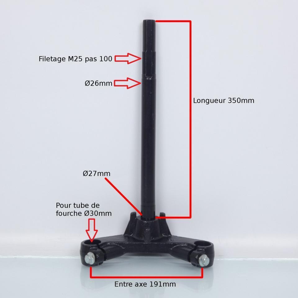 Té de fourche Teknix pour scooter MBK 50 Booster 2004 à 2019 tube Ø30mm Neuf
