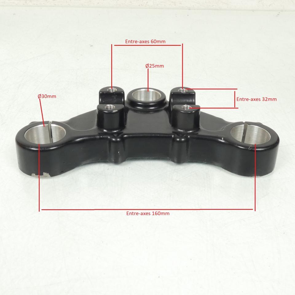 Té de fourche Supérieur pour moto Entre-axes 160mm tube Ø30mm Noir Neuf