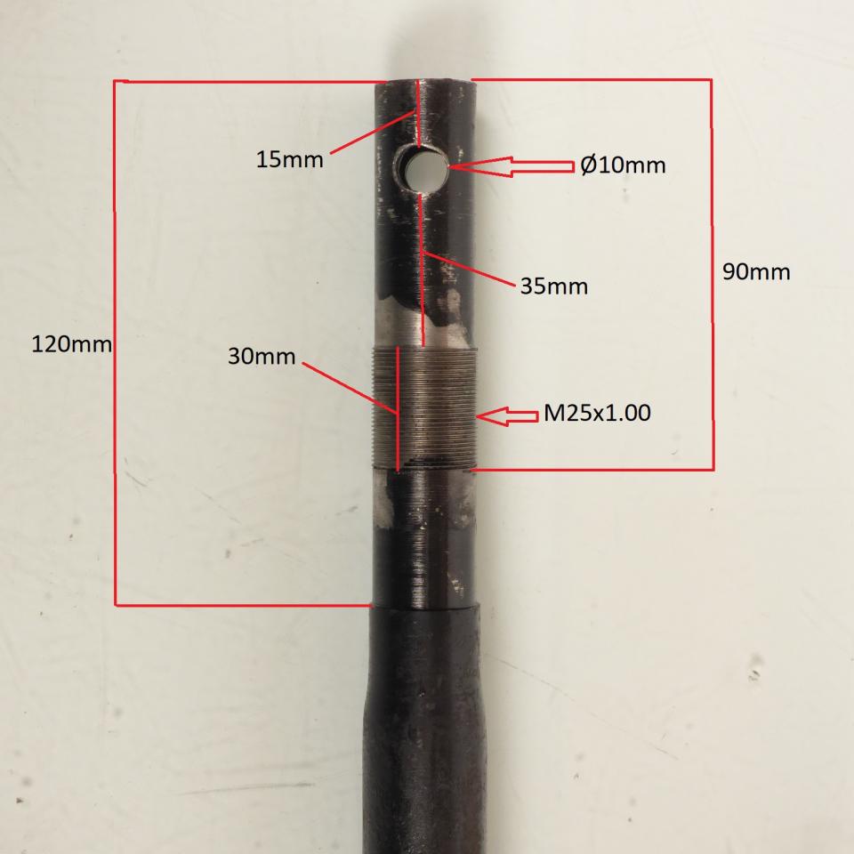 Té de fourche Ø30mm pour scooter Chinois 50 TB00-090100000 entre axe 182mm