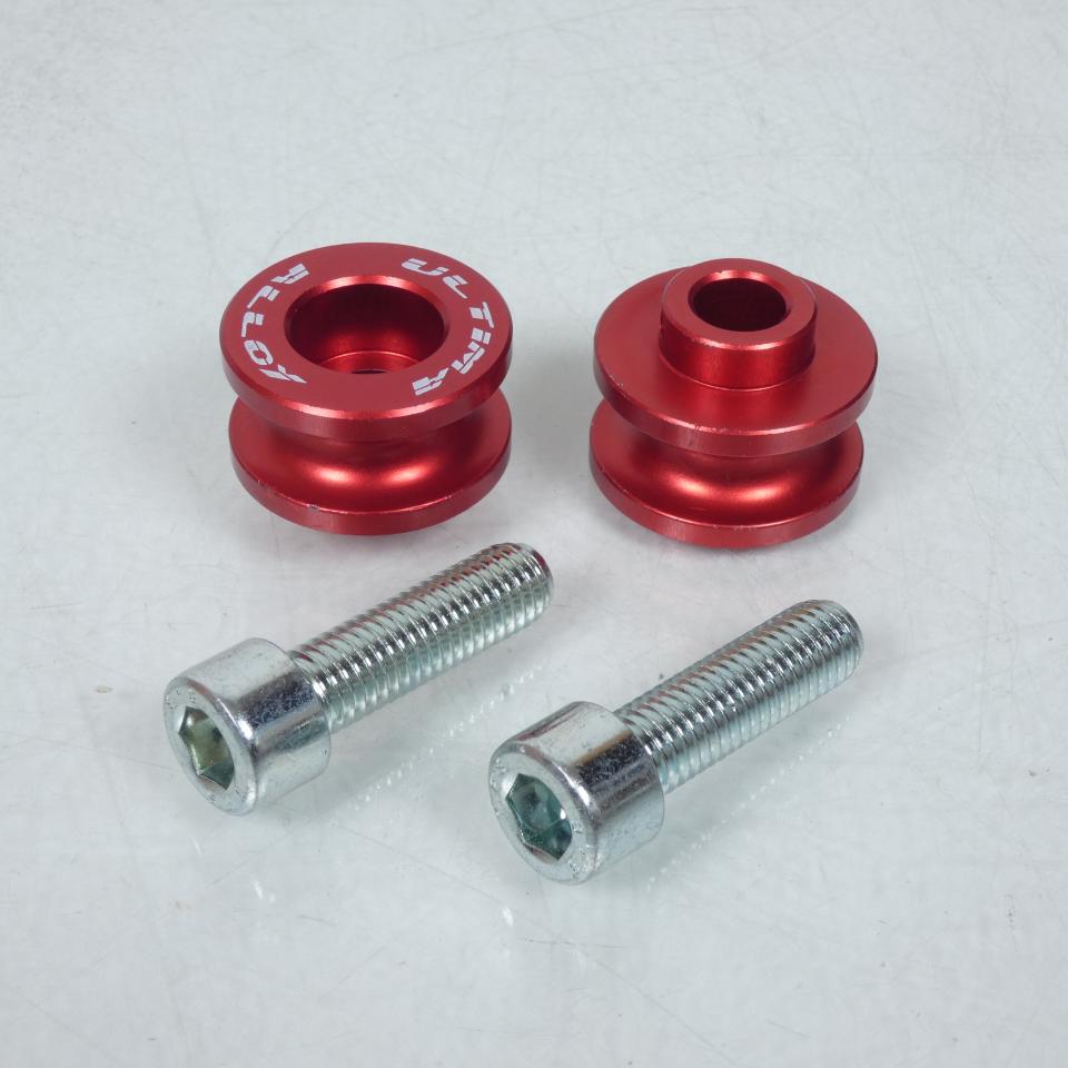 Paire de diabolo Alloy Ultima Racing Teflon pour moto M10mm Rouge Neuf