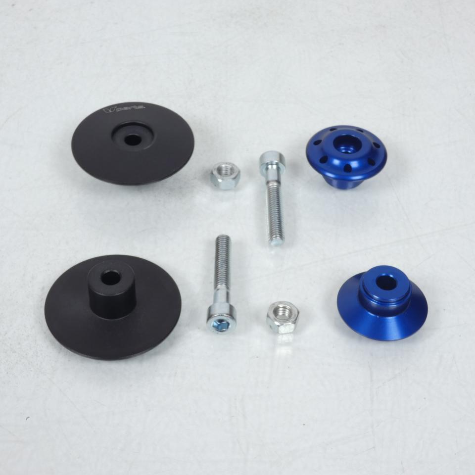 Paire de diabolo aluminium Bleu M6 pas 100 Vparts pour moto Neuf