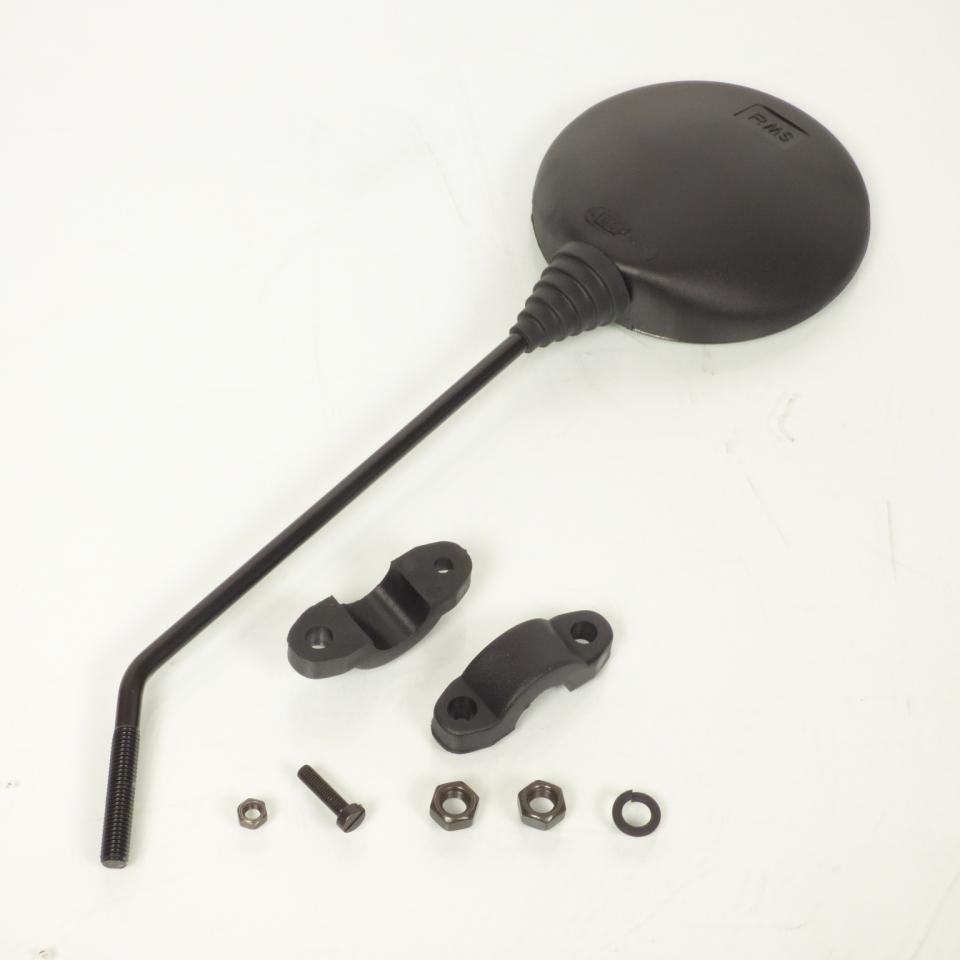 Rétroviseur réversible rond en plastique noir M8x1.25 RMS pour mobylette cyclo