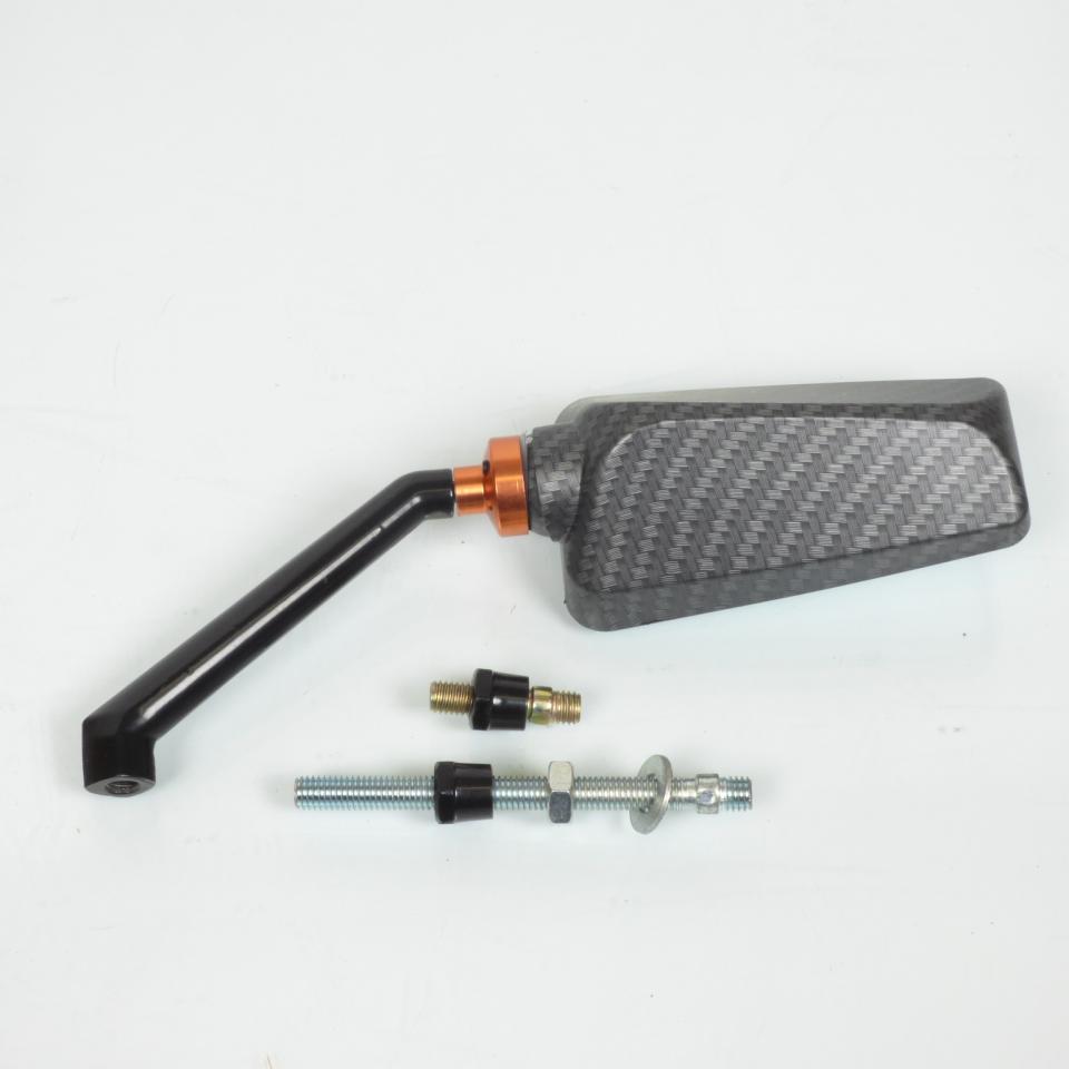 Rétroviseur réversible F1 carbone mat M8 pour moto scooter 50 à boite Neuf