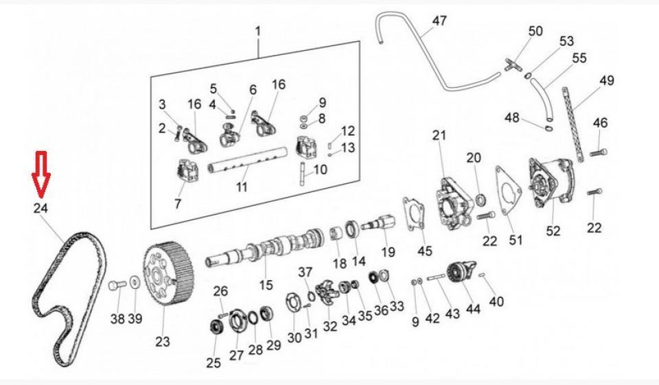 Courroie de distribution origine pour Auto Piaggio 750 Porter 2004 à 2006 493070 / 109cm x 25mm x 2/5mm Neuf