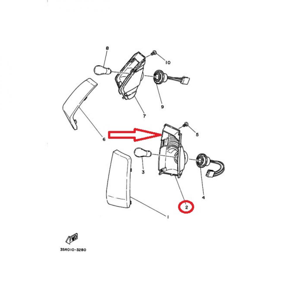 Déflecteur clignotant AVG Stanley pour scooter Yamaha 50 Beluga 0841 35R83314E0