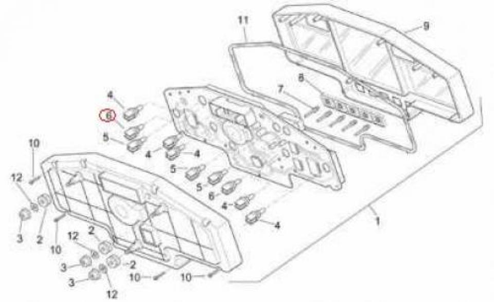 Douille support porte ampoule APRILIA pour moto Aprilia 1000 RSV Tuono 2002 - 2005 AP8124571 Neuf