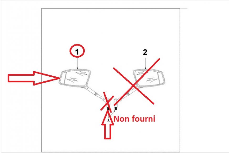 Rétroviseur gauche pour scooter Peugeot 400 SATELIS 2 775164BL Blanc Neuf