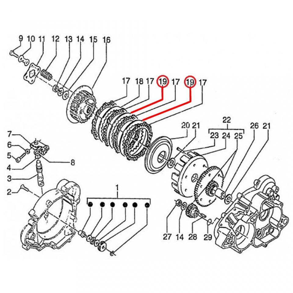 Disque d embrayage origine pour Moto Gilera 50 Eaglet 1995 à 1996 942028 / par paire Neuf