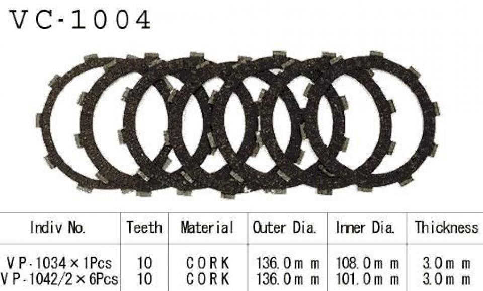 Disque d embrayage Kyoto pour Moto Honda 500 Cb N/S 1997 à 1998 Neuf