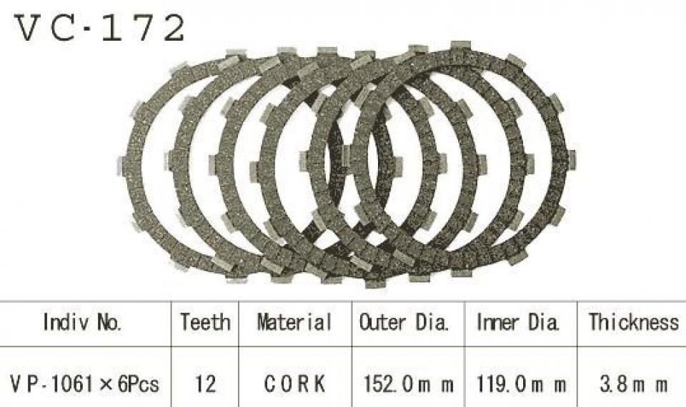 Disque d embrayage Kyoto pour Moto Honda 750 Vt C 1983 à 1986 Neuf